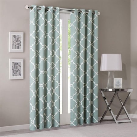 Madison Park Saratoga Fretwork Print Window Curtain - Seafoam, 63 in. MP40-2401